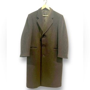 Savile Row Wool & Cashmere Men’s Pea Coat Dark Charcoal Color